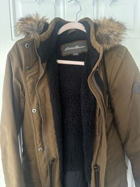 Eddie Bauer Black Sherpa-Lined Jacket